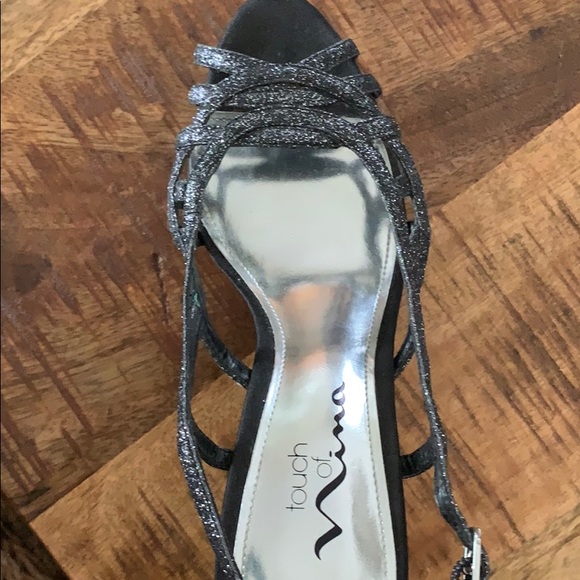 Black sparkly 4” high heels. Never worn. - Picture 4 of 7